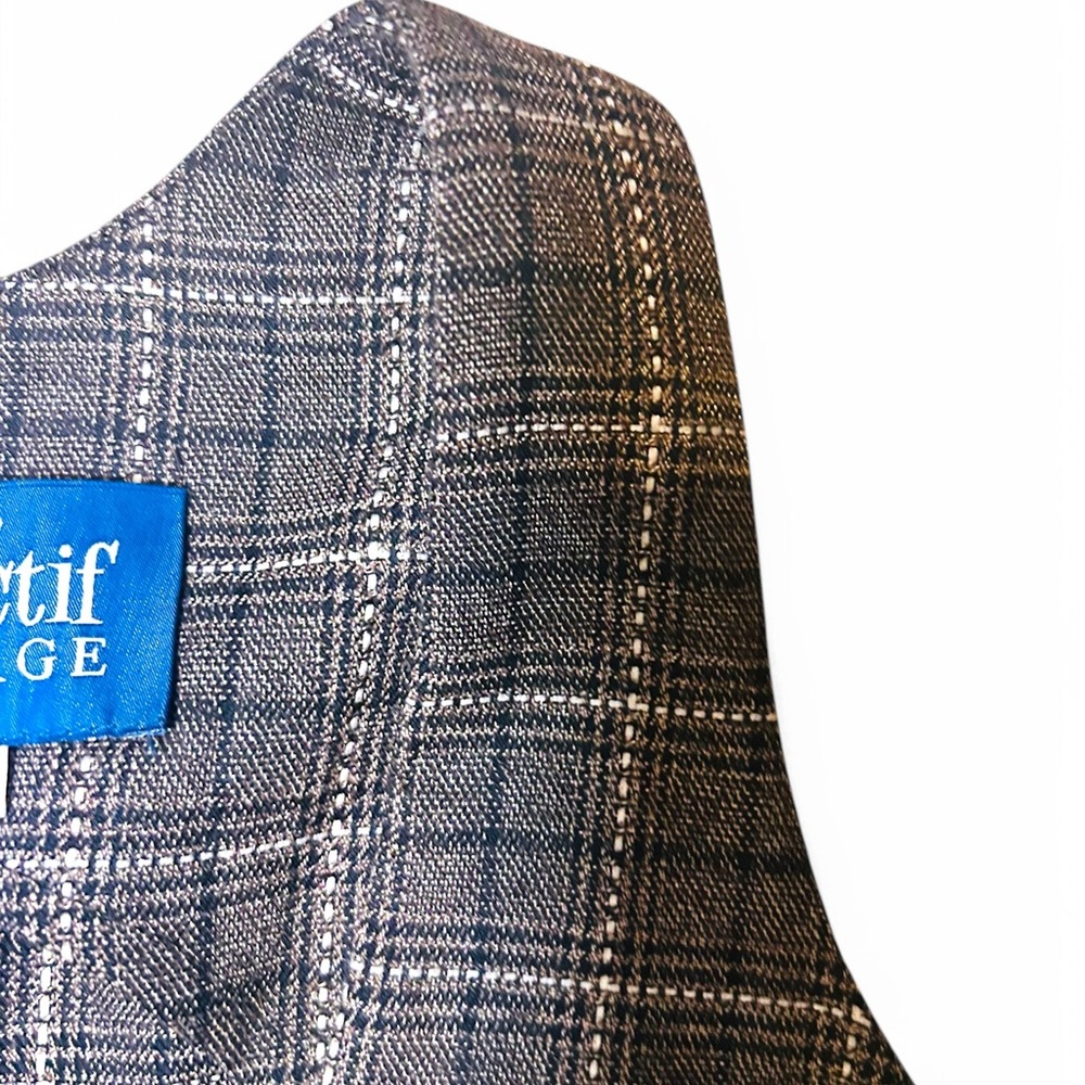 Collectif Brown Plaid Wide-Leg Jumpsuit - Picture 7 of 15